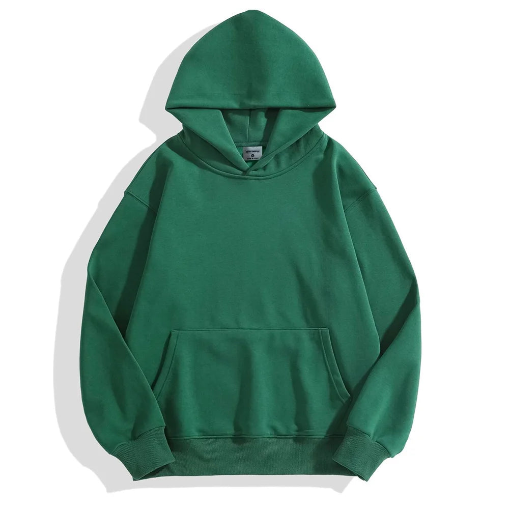 Green hoodie on a white background