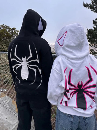 Y2K Spider Graphic Zip Hoodie