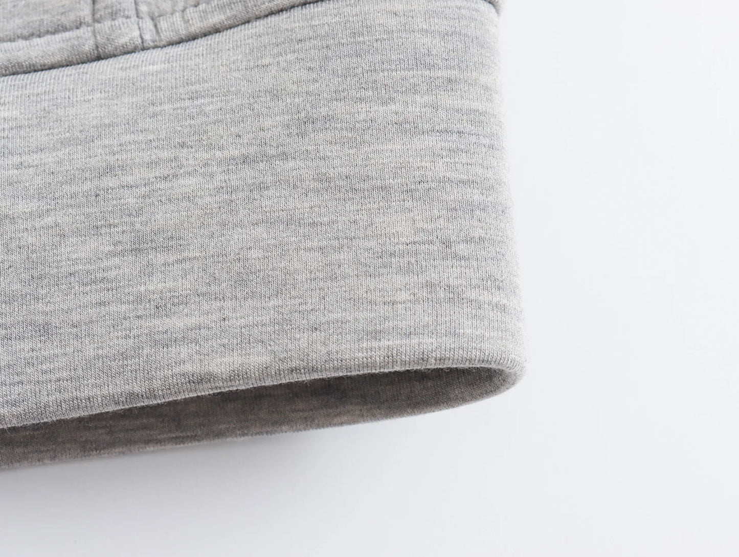 Close-up of gray fabric on a white background