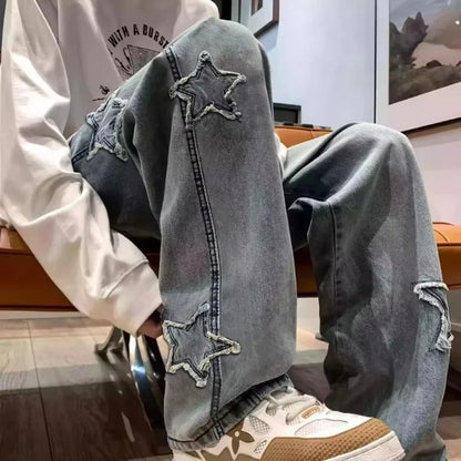 Y2K Star Patchwork Streetwear Jeans