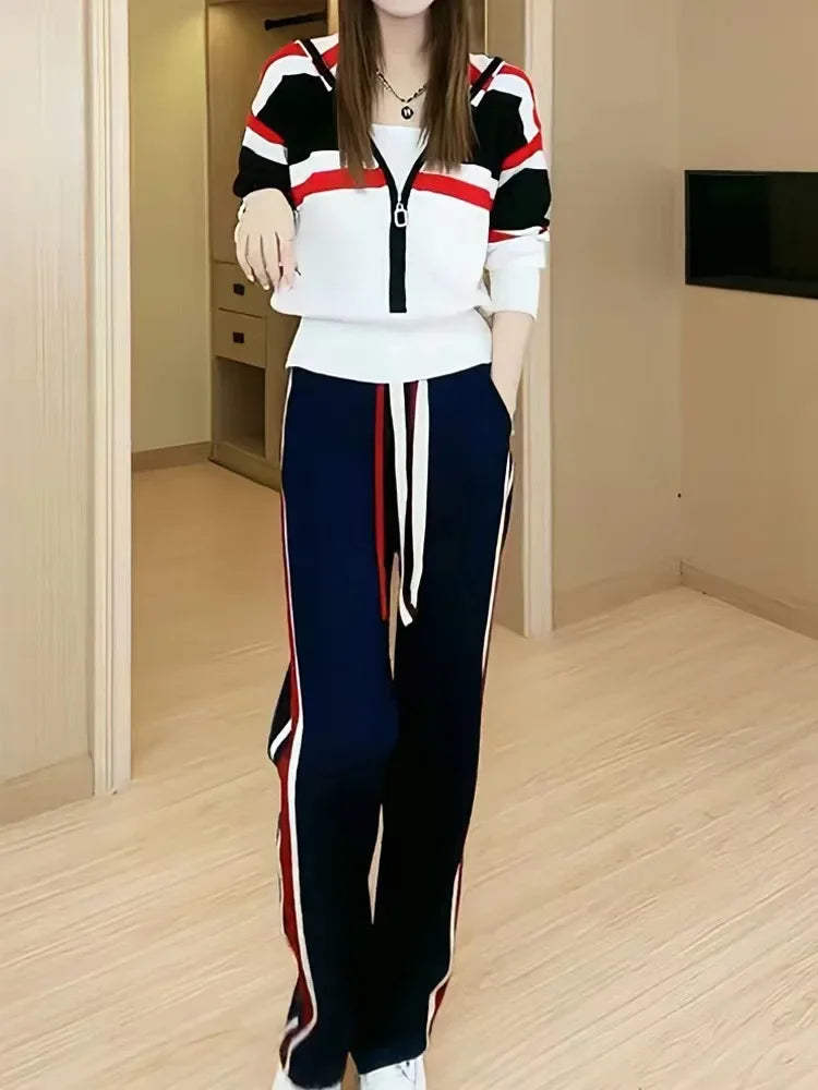 Women Hooded Two Piece Tracksuit Set