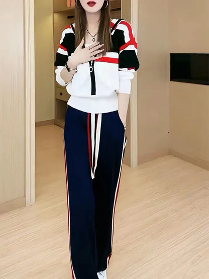 Women Hooded Two Piece Tracksuit Set