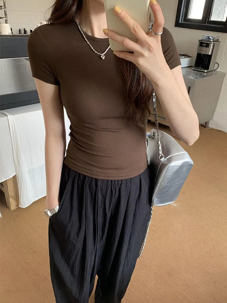 Women Y2K Crop Top T-Shirt