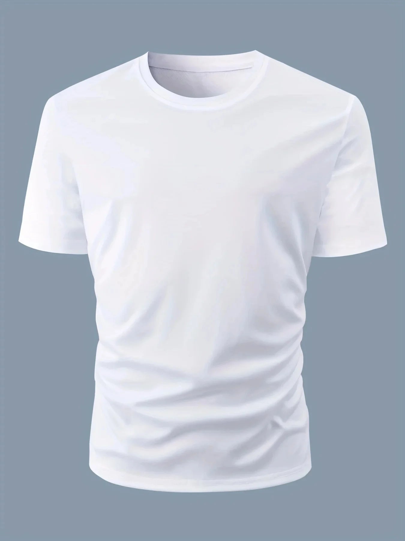 White t-shirt on a gray background