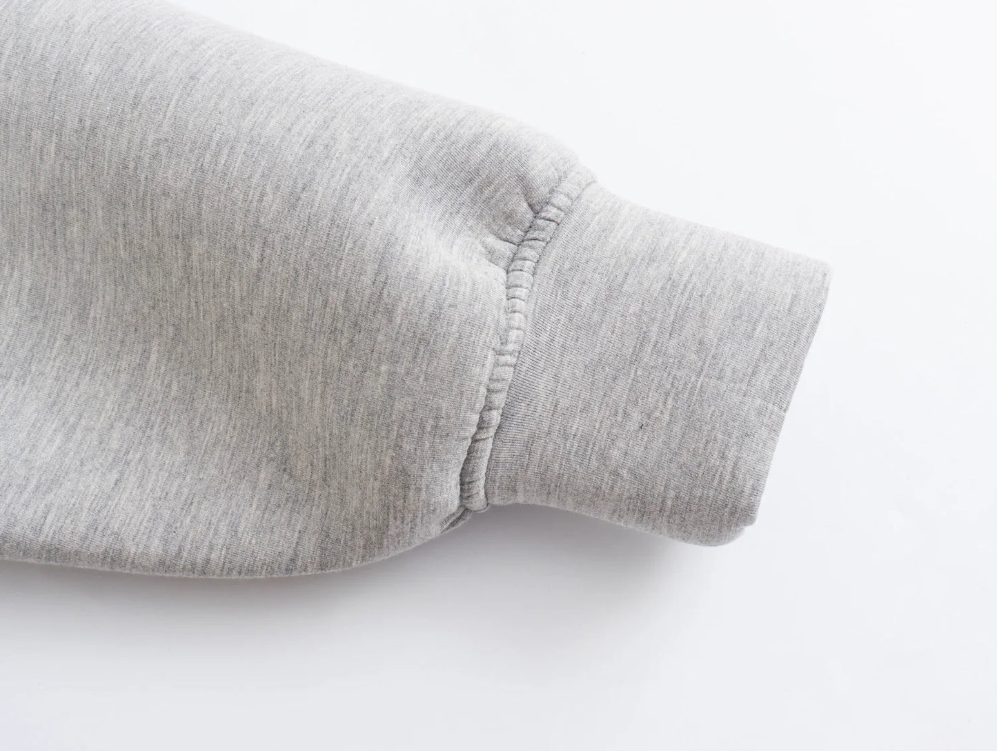 Gray sweatshirt sleeve on a white background
