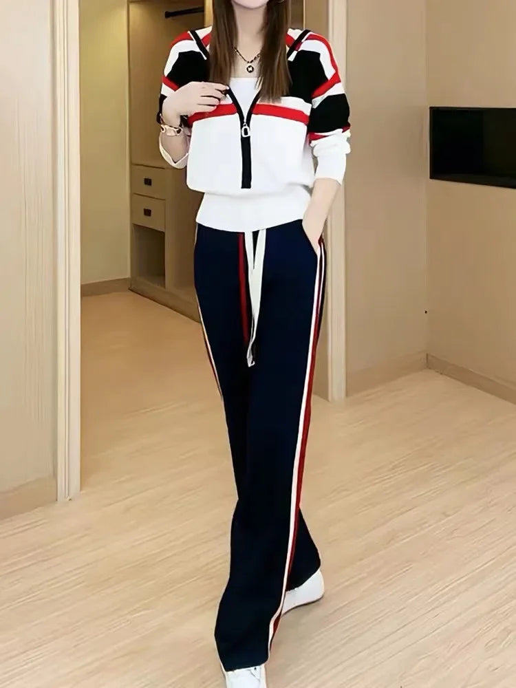 Women Hooded Two Piece Tracksuit Set