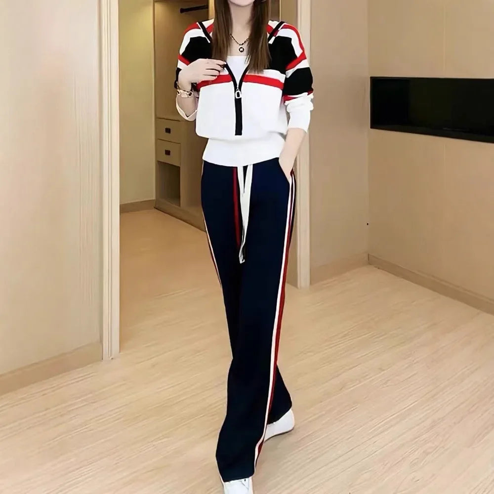 Women Hooded Two Piece Tracksuit Set