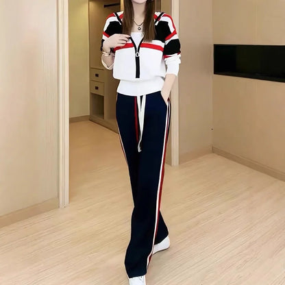 Women Hooded Two Piece Tracksuit Set