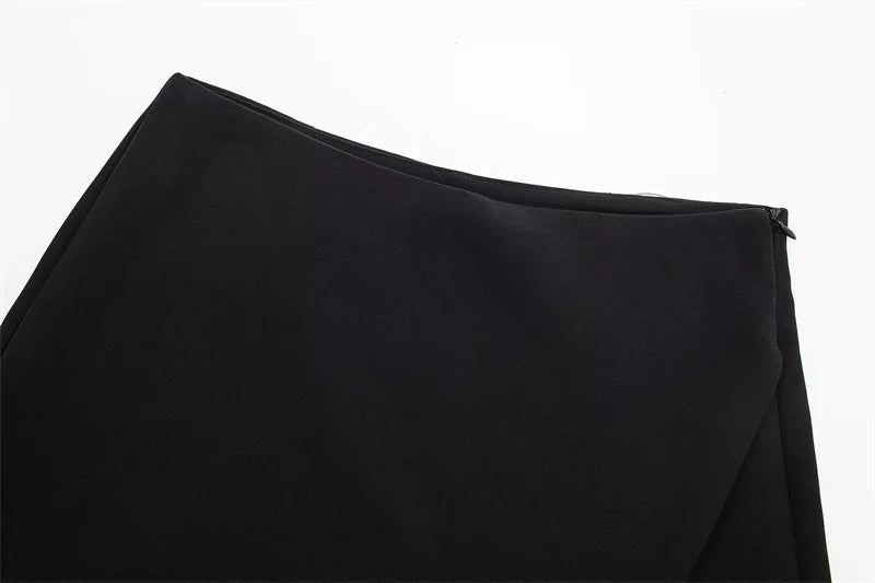 Black fabric with a zipper on a white background