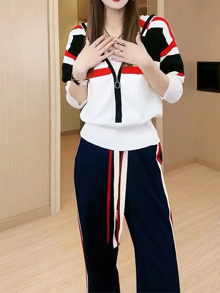 Women Hooded Two Piece Tracksuit Set