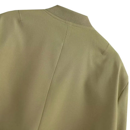 Vintage Women Button Bomber Jacket